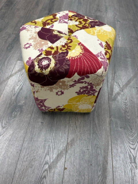 PURPLE FLORAL OTTOMAN