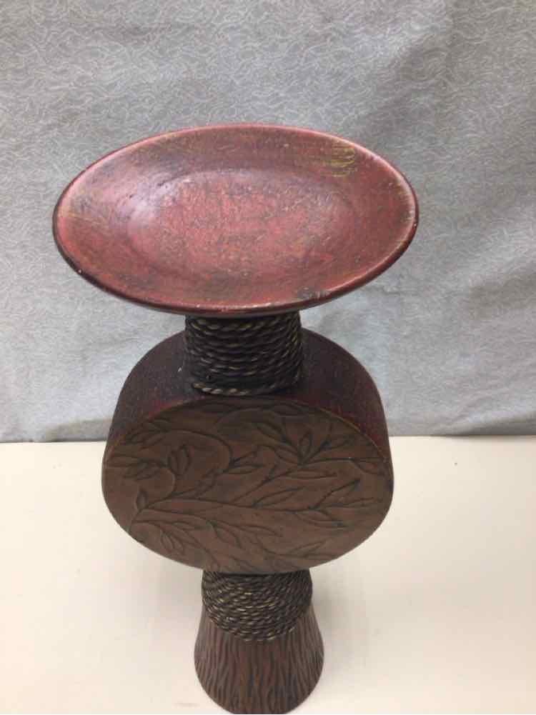 SMALL SIZED BROWN CANDLE HOLDER