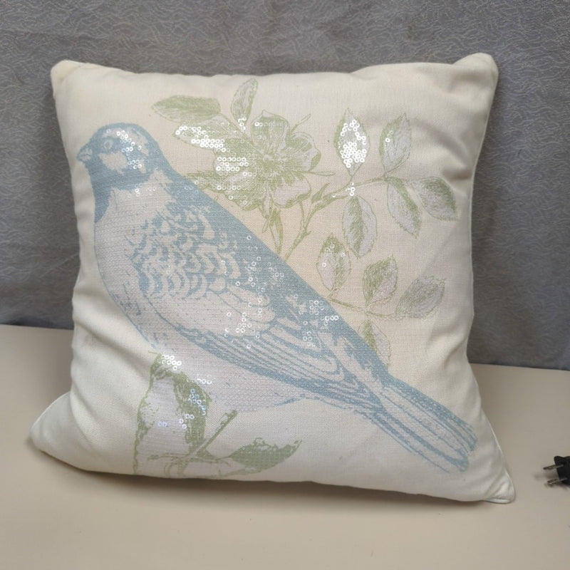 BLUE BIRD THEMED PILLOW