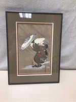 BLACK FRAME PARASOL IN SNOW PIC