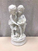 2 CHERUBS PORCELAIN STATUE