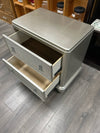 GREY SILVER 2 DRAWER NIGHTSTAND