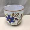 WHITE W/FLOWERS CERAMIC PLANTER