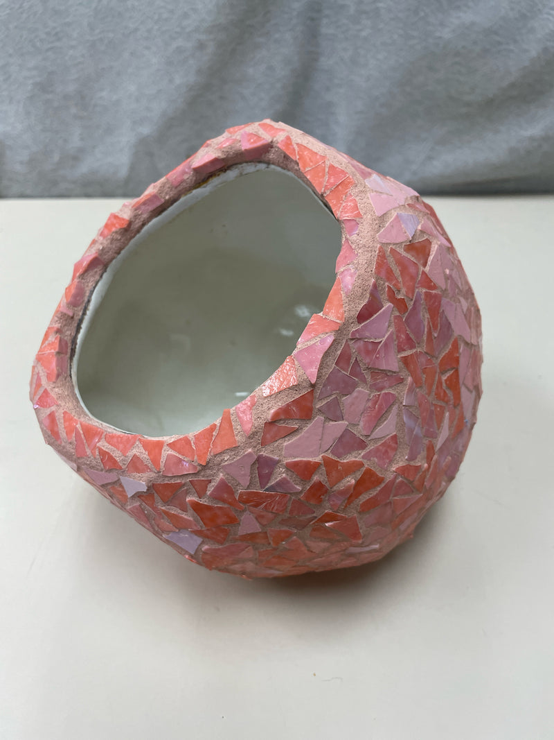 CORAL/PINK TONE MOSAIC VASE