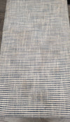 BLUE STRIPED UPHOL STORAGE OTTOMAN