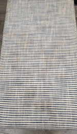 BLUE STRIPED UPHOL STORAGE OTTOMAN