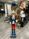 GRANDIN ROAD WOOD NUTCRACKER W/STAFF