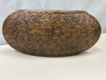 LONG BROWN SWIRL PATTERN VASE