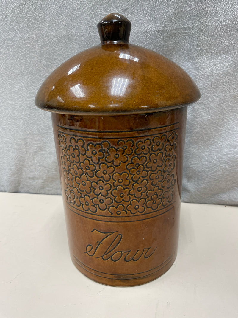 BROWN "FLOUR" LIDDED CANISTER