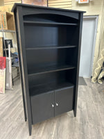 BLACK BOOKSHELF W/STORAGE