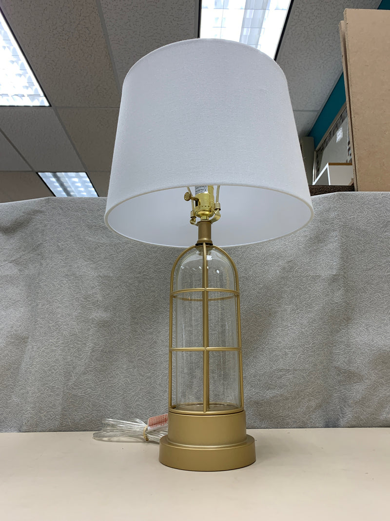 GOLD GLASS CAGE BASE LAMP