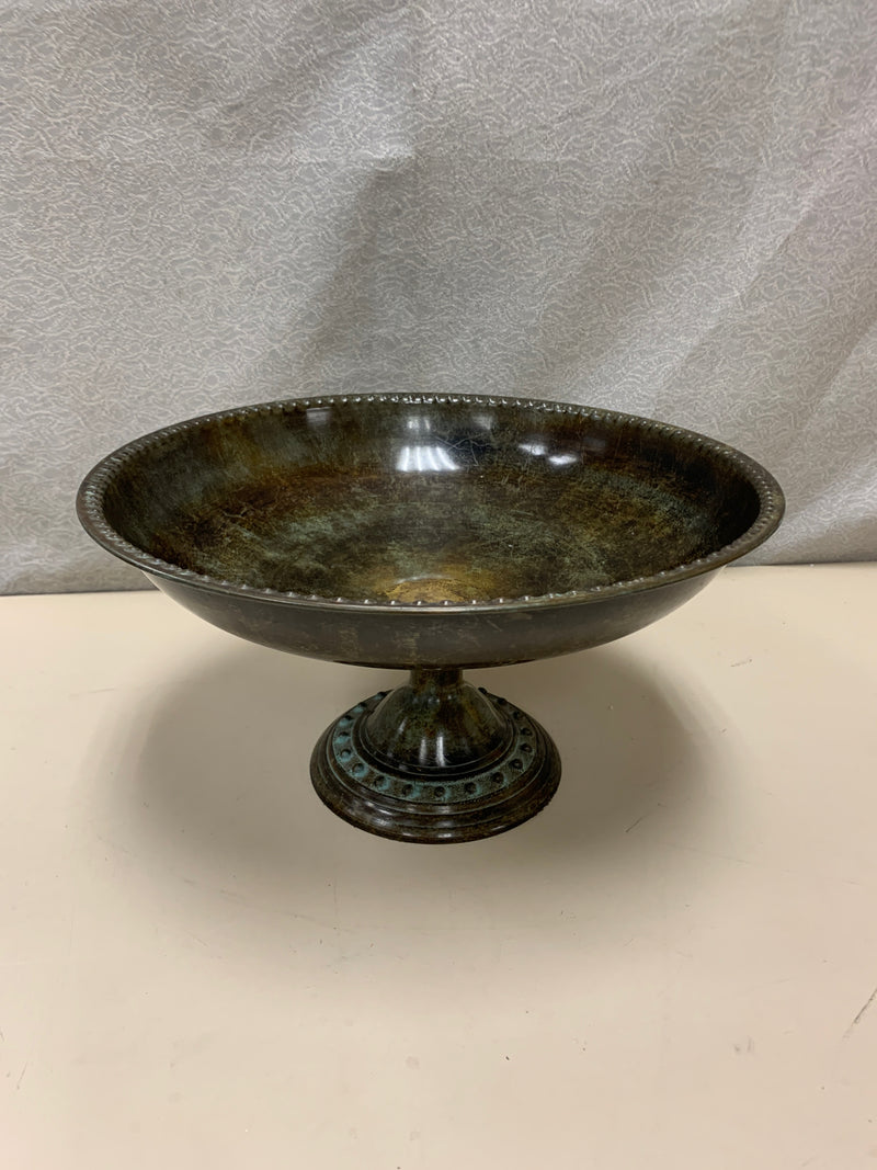 WEATHER METAL PEDESTAL BOWL