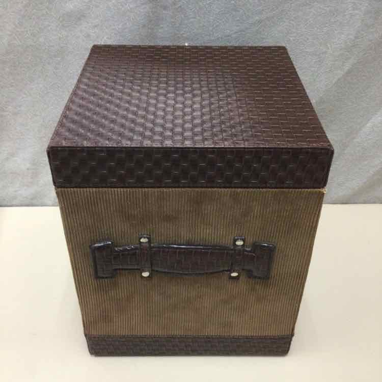 SMALL CORDUROY/LEATHER BOX