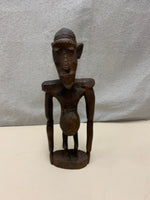 AFRICAN BROWN WOOD CARVED MAN FIGURINE