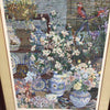 FLORAL POTTED PLANT W/PARROTS