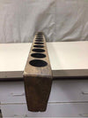 LONG BROWN WOODEN CANDLE STAND