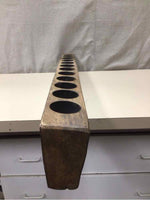 LONG BROWN WOODEN CANDLE STAND