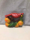 CARDINAL W/PEACHES HANGING SCULPTURE