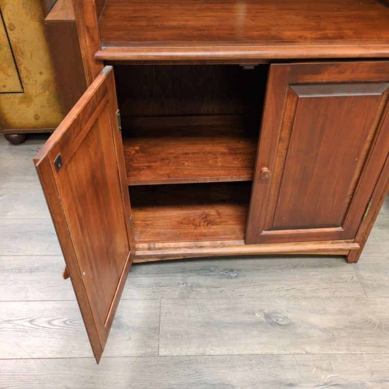 WOOD MULTI-TIER SHELF W/CABINET