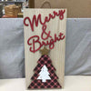 "MERRY & BRIGHT" HANGING WOOD SIGN