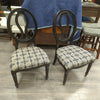 2 ORNATE CUSHION BLACK CHAIRS