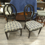 2 ORNATE CUSHION BLACK CHAIRS