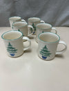 6 VTG PINE TREE MUGS