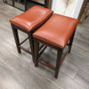 2 RED/BROWN STOOLS