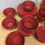 6 PLACE SETTING RED DISH SET