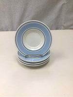 4 VINTAGE BLUE/BROWN MUGS