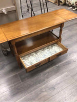 VINTAGE WOOD TABLE WITH DROP LEAFS