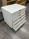 WHITE 6 FLAT FILE ROLLING CABINET