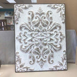 WHITE DISTRESSED METAL EMBLEM