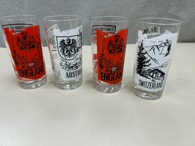 4 INTERNATIONAL THEME GLASSES