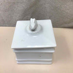 WHITE CERAMIC LIDDED CONT