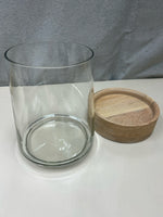 GLASS TERRARIUM ON WOOD STAND