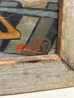 TRAIN PAINTING ON SLATE