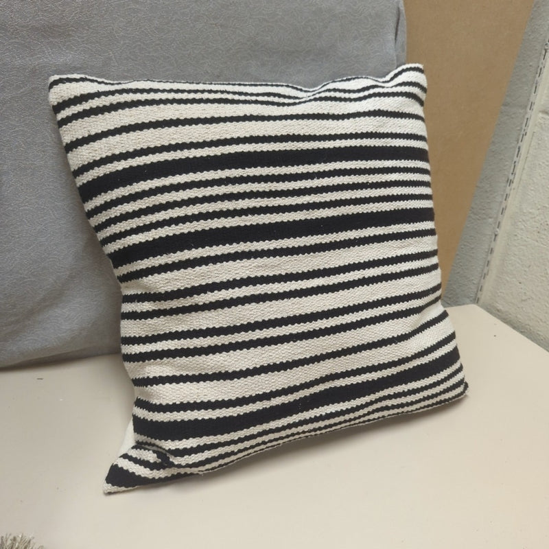 BEIGE/BLACK STRIPED PILLOW