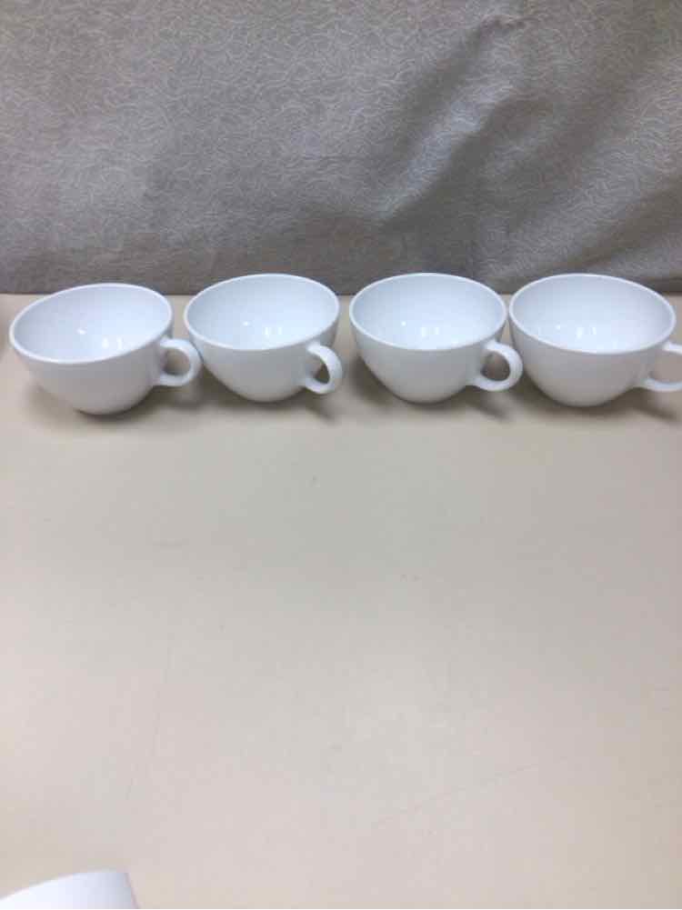 4 WHITE CAPPUCCINO MUGS