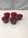 5 RED TEACUPS