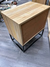 BLONDE WOOD METAL NIGHTSTAND