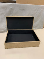 BURLAP RECTANGLE BOX W/ LID