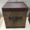 LARGE CORDUROY/LEATHER BOX
