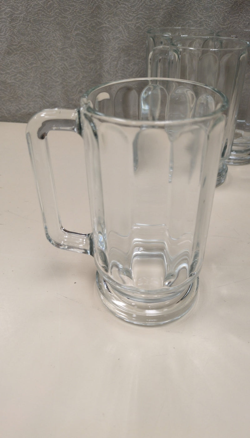 SET OF 4 CLEAR BEER MUGS