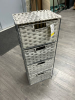 GREY 4 DRAWER  WEAVE CUBBY