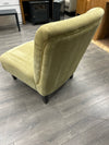 GREEN UPHOL ARMLESS CHAIR