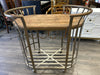 WOOD/METAL WINE CART