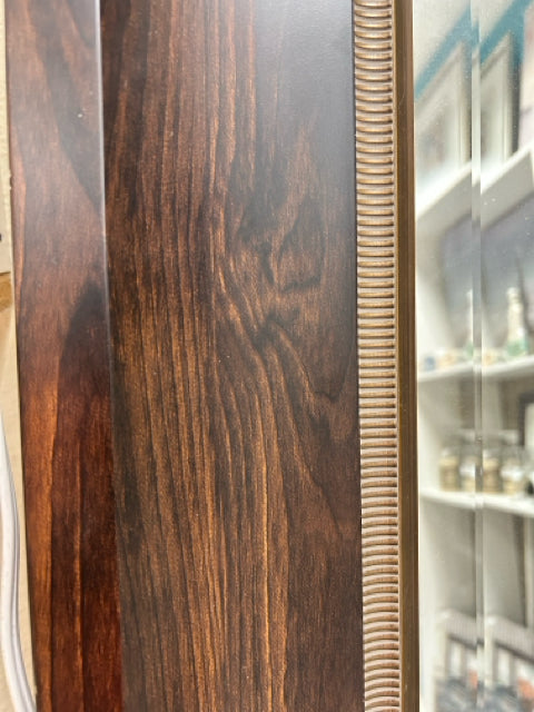LARGE BROWN FLOOR STANDING MIRROR