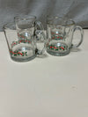 4 GLASS HOLLY THEME MUGS