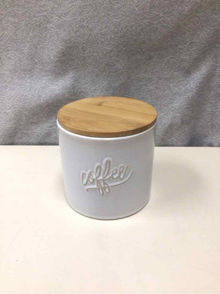 "COFFEE" WHITE CONTAINER W/LID